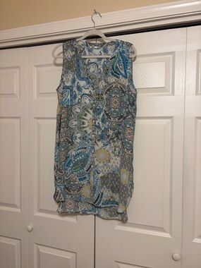 Spense Blue Paisley Sleeveless Camisole